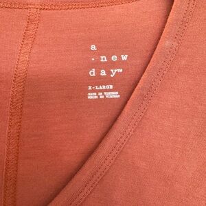 A New Day Terracotta V-Neck Tee